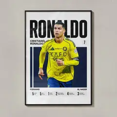 GENERICO - Cuadro Fútbol Cristiano Ronaldo CR7 Al Nassr Riad Arabia Saudita Decoración