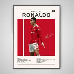 GENERICO - Cuadro Cristiano Ronaldo Manchester United CR7 + Marco Negro