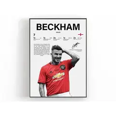 GENERICO - Cuadro David Beckham Fútbol Manchester United Leyenda Red Devil + Marco