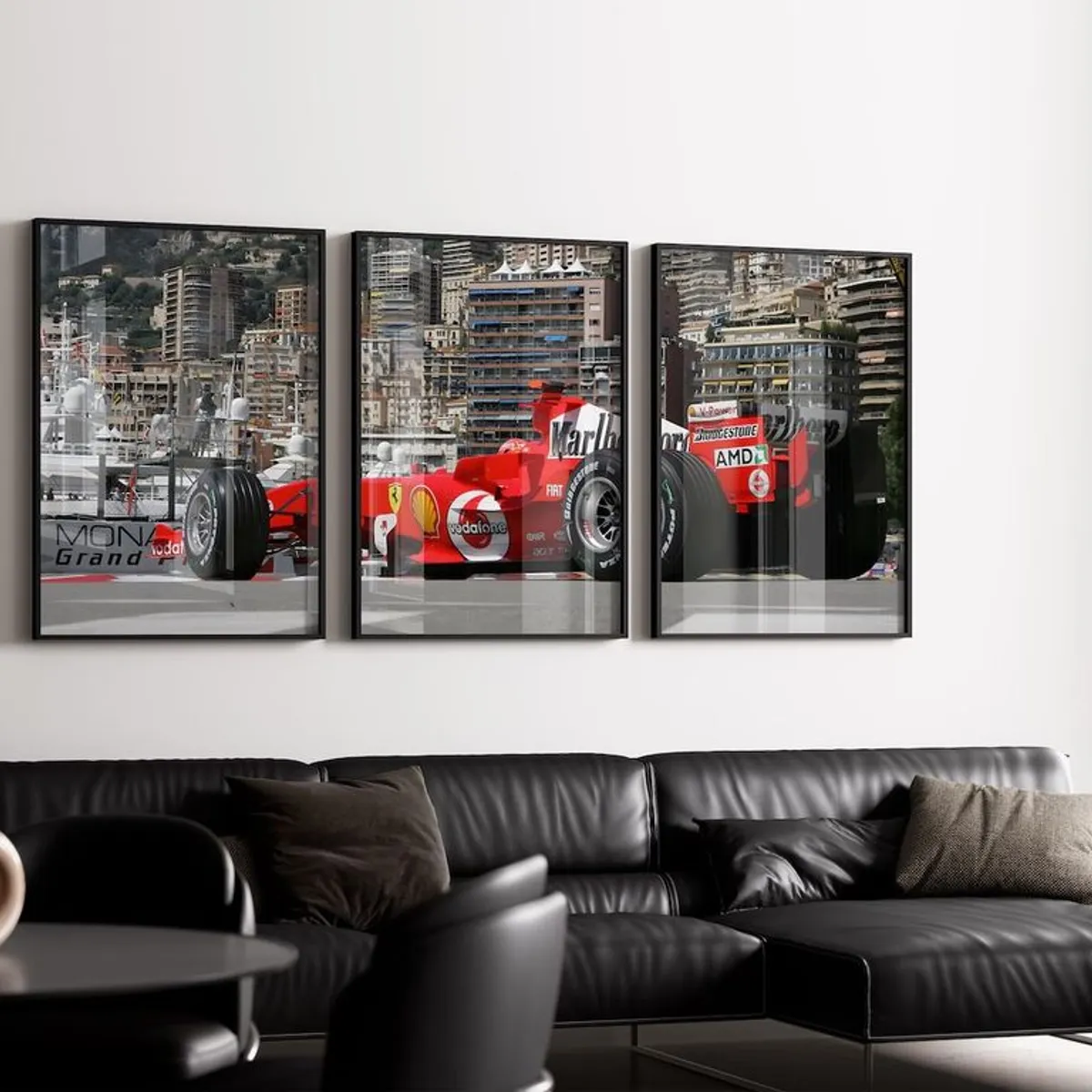 GENERICO - Set de 3 Cuadros Ferrari Fórmula 1  Gran Premio de Mónaco + Póster Michael Schumacher