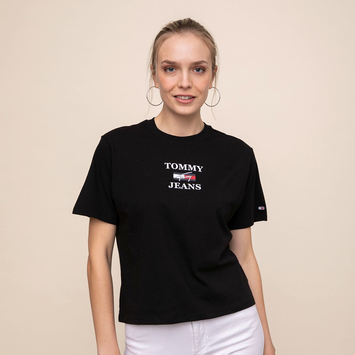 TOMMY HILFIGER - Tommy Hilfiger Polera Estampada Logo Manga Corta Mujer
