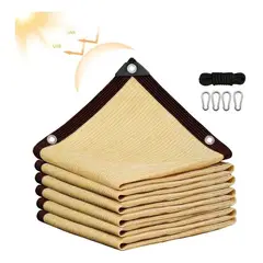 AMBM SHOP - 4mx6m Malla carpa De Tela Para Sombra Que Bloquea Sombra 90% Ojales protección UV + cuerda de 10m