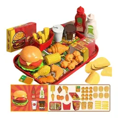 ATURE - Set De 51 Pcs Cocina Comida De Juguete Hamburguesa Simulada