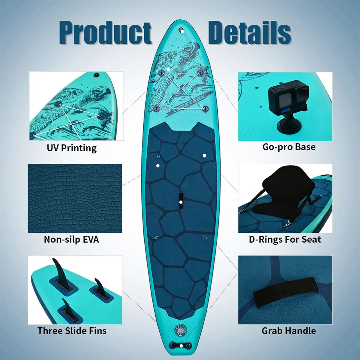 ATURE - Set Tabla De Paddle Surf Inflable Con Accesorios 335x83x15cm