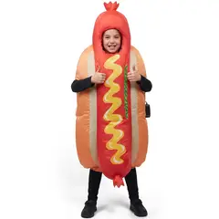 VATYERTY - Traje de mono inflable para niños con forma de hot dog para Halloween