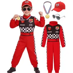 VATYERTY - Traje de niño piloto de carreras con capucha para Halloween