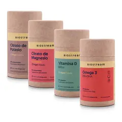 BIOSTREAM - Pack Recuperacion Citrato Magnesio +, Omega 3, Vit D, Citrato de Potasio