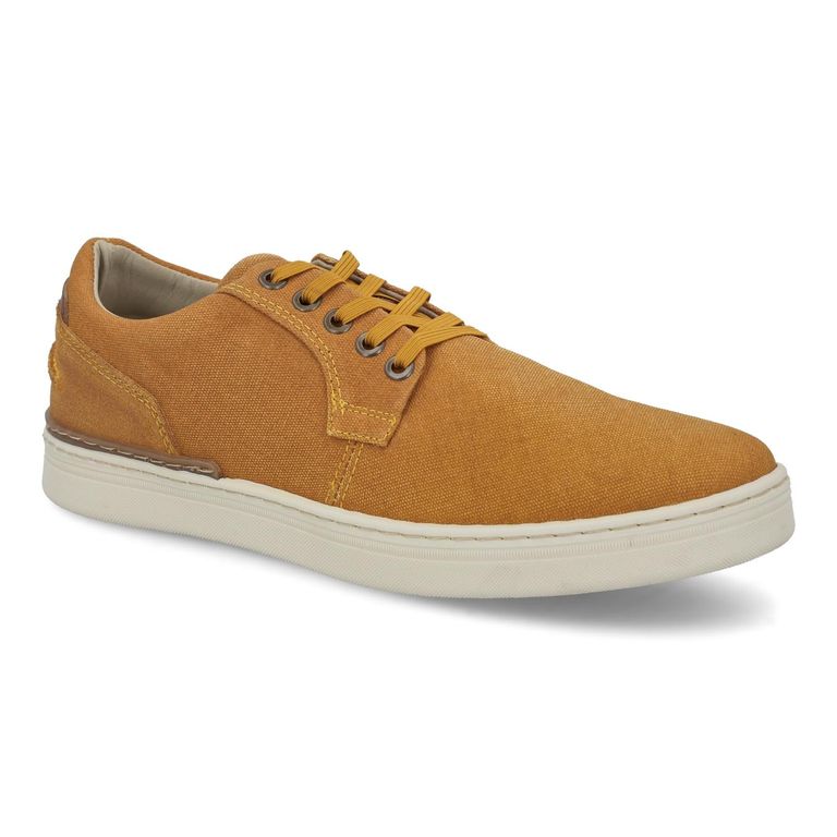 Zapatillas Urbanas Hombre Textil Cordones Elasticados Amarillo Binn