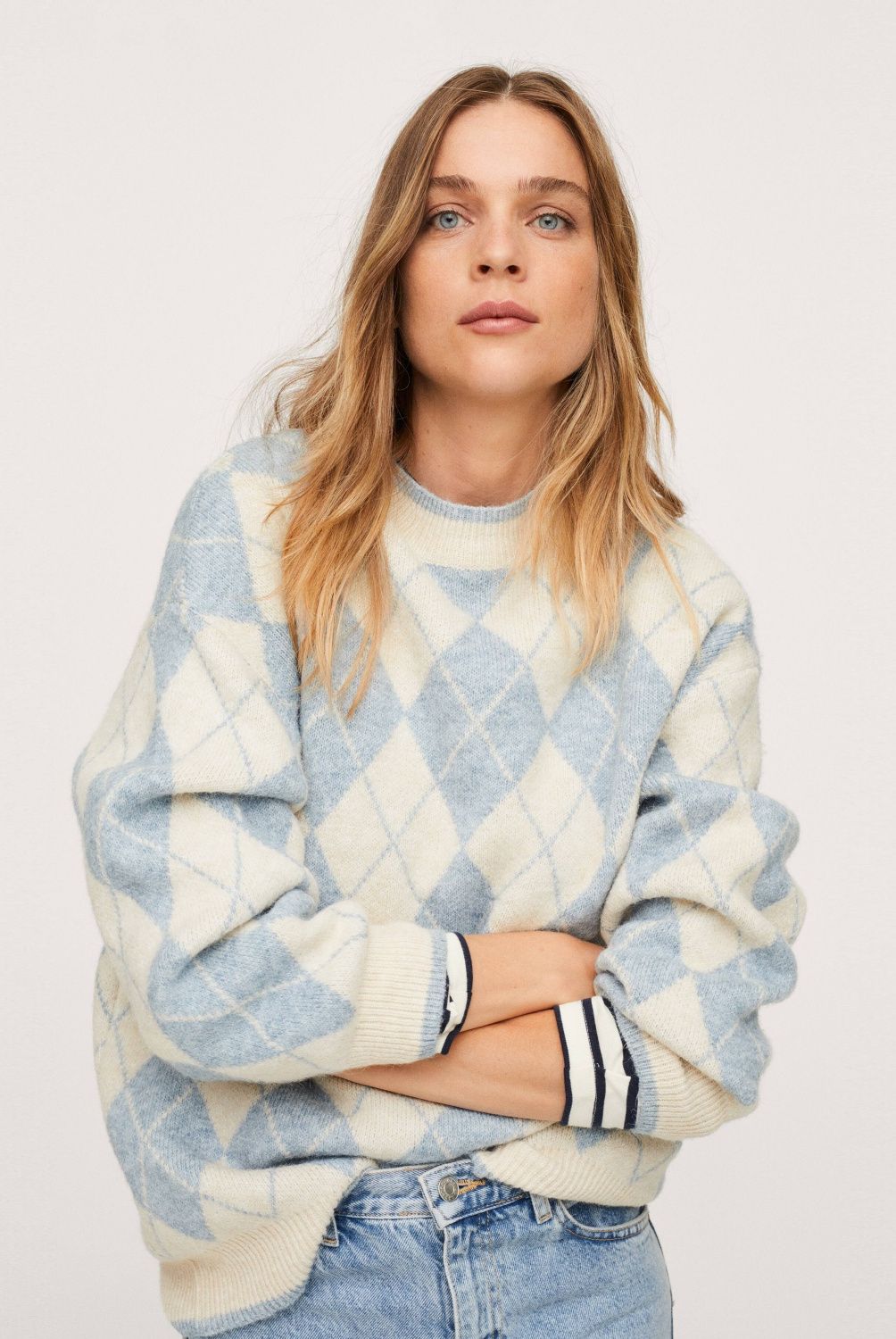 MANGO - Sweater Punto Rombos Rumba Mujer