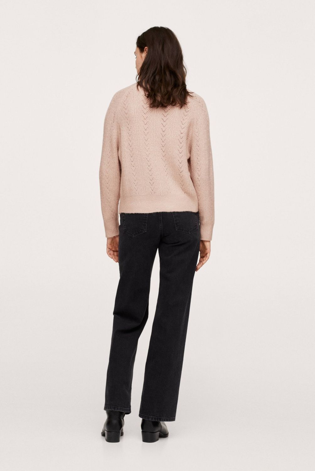 MANGO - Sweater Punto Metalizado Florita Mujer