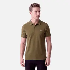 LIPPI - Polera Hombre B-Classic Seamless Polo Verde Oliva