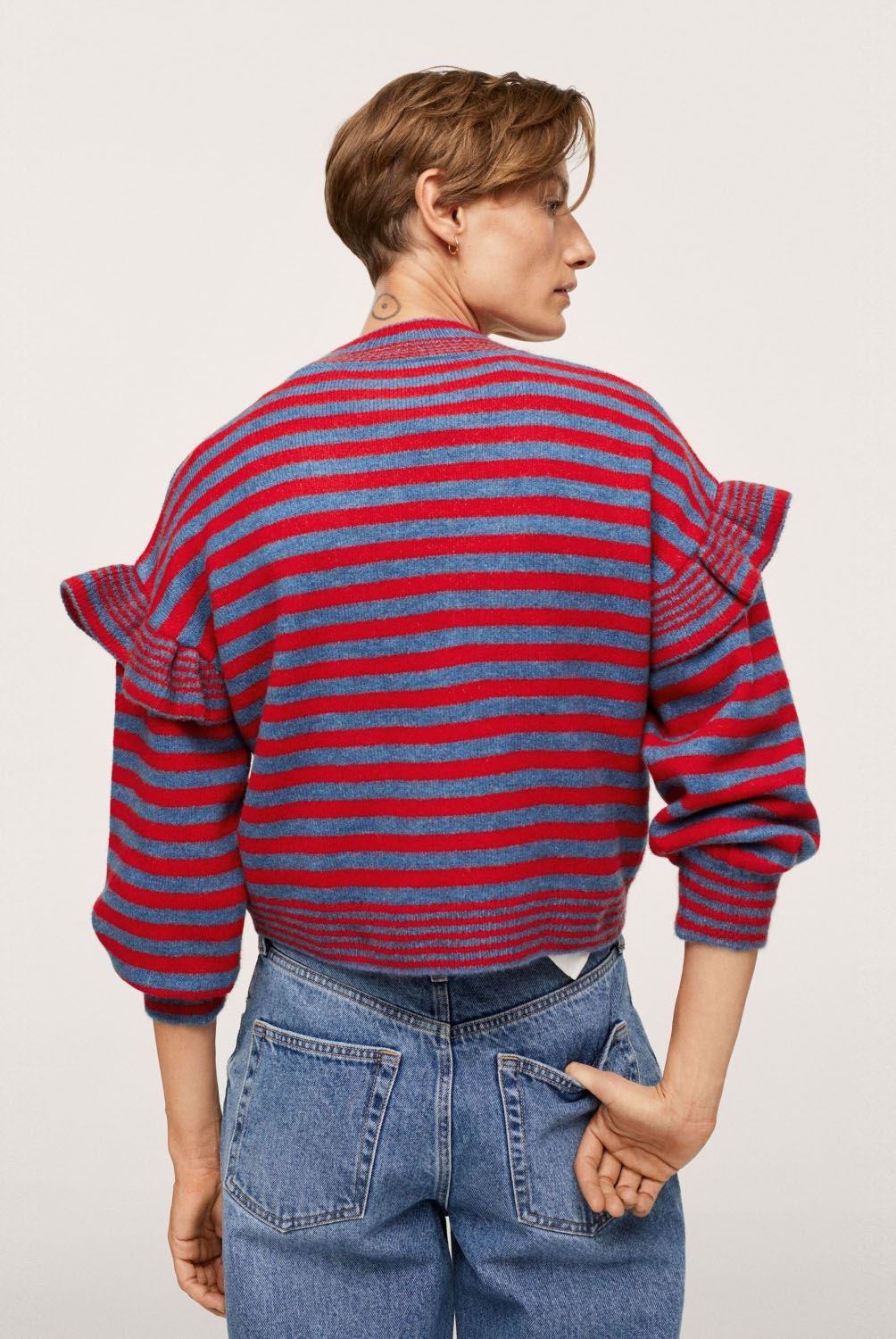MANGO - Sweater Volantes Rayas Popeye Mujer