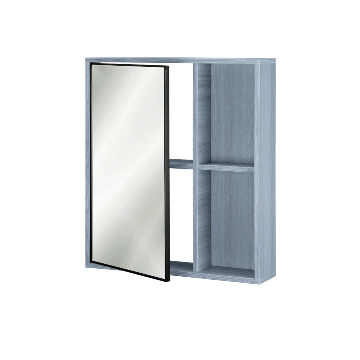 DUSCHY - Mueble Botiquín con espejo 63x13x55 cm Gris BR43