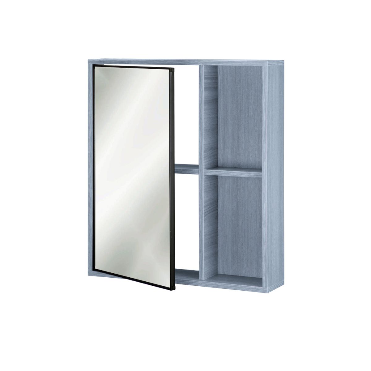 DUSCHY - Mueble Botiquín con espejo 63x13x55 cm Gris BR43