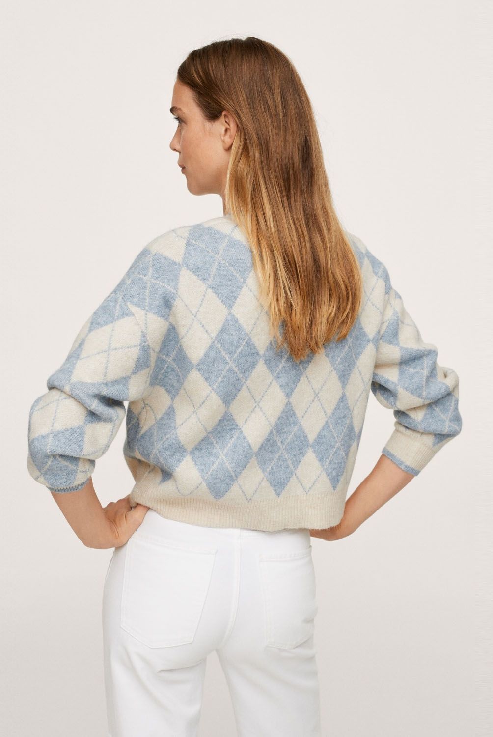 MANGO - Chaleco Punto Rombos Rumba Mujer