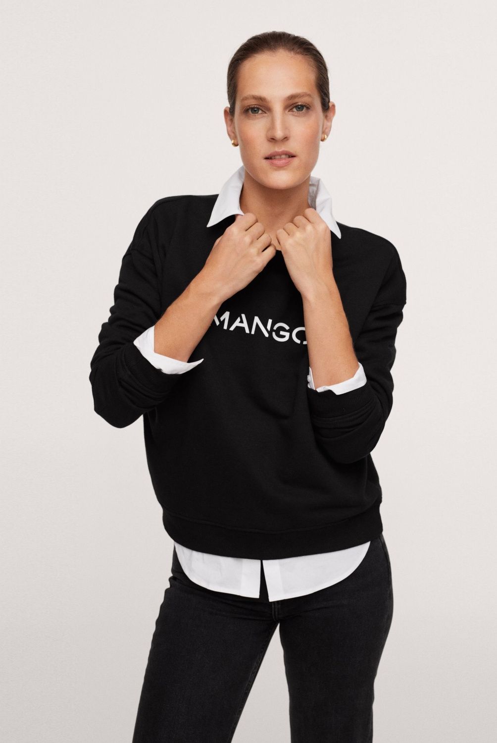 MANGO - Mango Polerón Mangologo Mujer