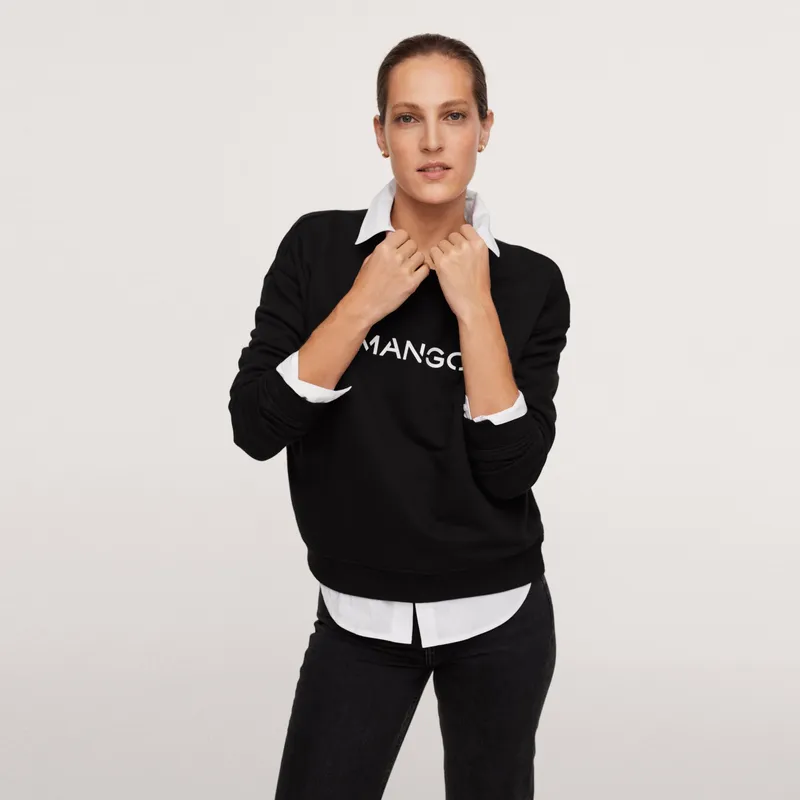 MANGO - Mango Polerón Mangologo Mujer