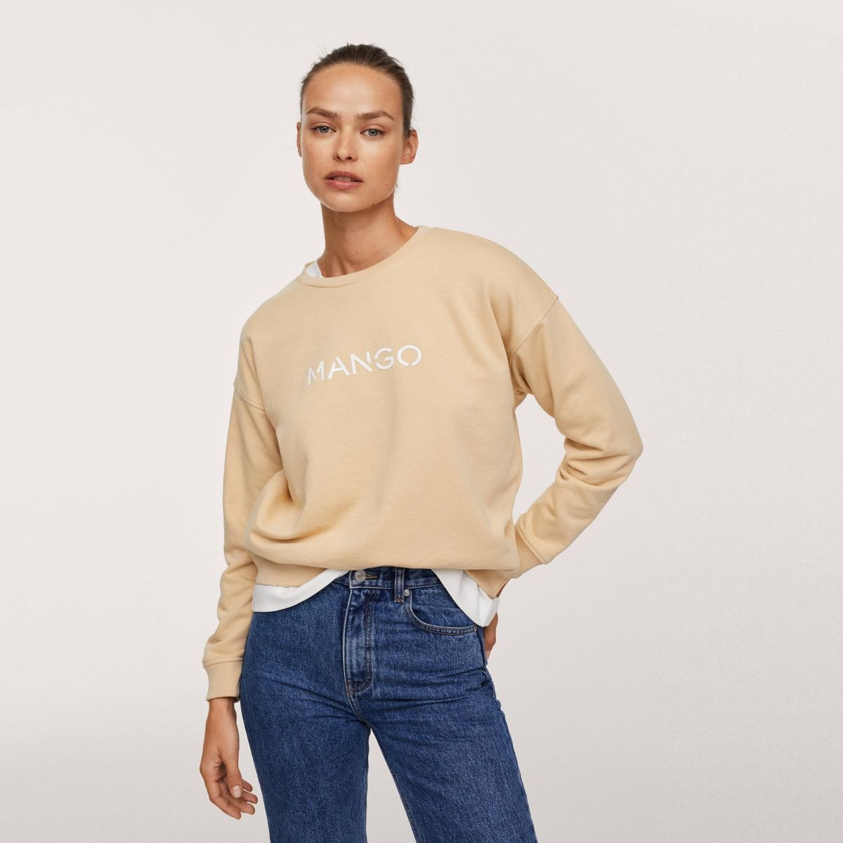 MANGO - Mango Polerón Mangologo Mujer