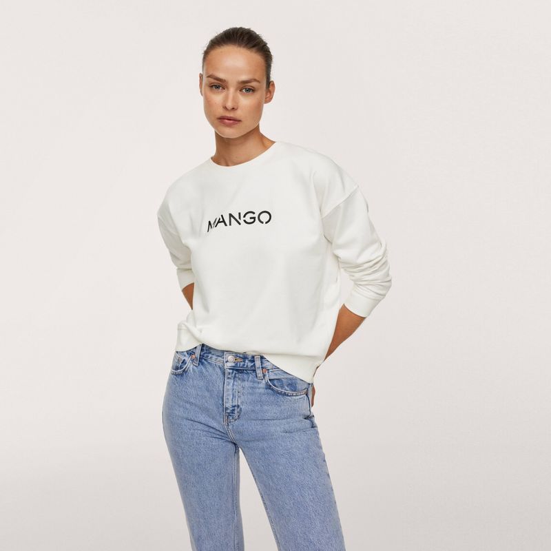 MANGO - Mango Polerón Mangologo Mujer