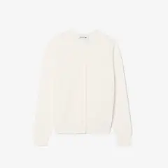 LACOSTE - Cárdigan Mujer Acanalado 3D Blanco