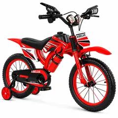 BELLETTI - Bicicleta Infantil Aro 16 Rojo Estilo Motocross con Ruedas de Apoyo