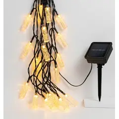 IRM - Luces Solares 20 LED Botellitas Navidad Calidas Guirnalda Decorativa Quincho Terraza Bar y Jardin