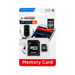 D MOTICA - Tarjeta Memoria Micro SD 16GB Clase 10 Con Adaptador