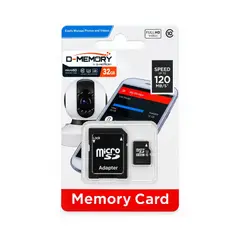 D MOTICA - Tarjeta Memoria Micro SD 32GB Clase 10 Con Adaptador