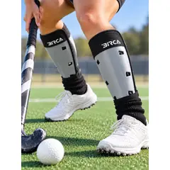 GENERICO - Canilleras Hockey Gris/Negro Birca