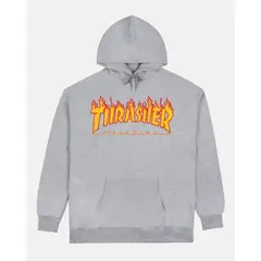 GENERICO - Thrasher - Polerón Canguro Flame Logo Grey XL
