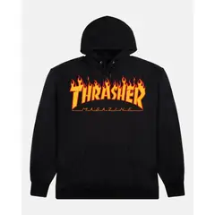 GENERICO - Thrasher - Polerón Canguro Flame Logo Black XL