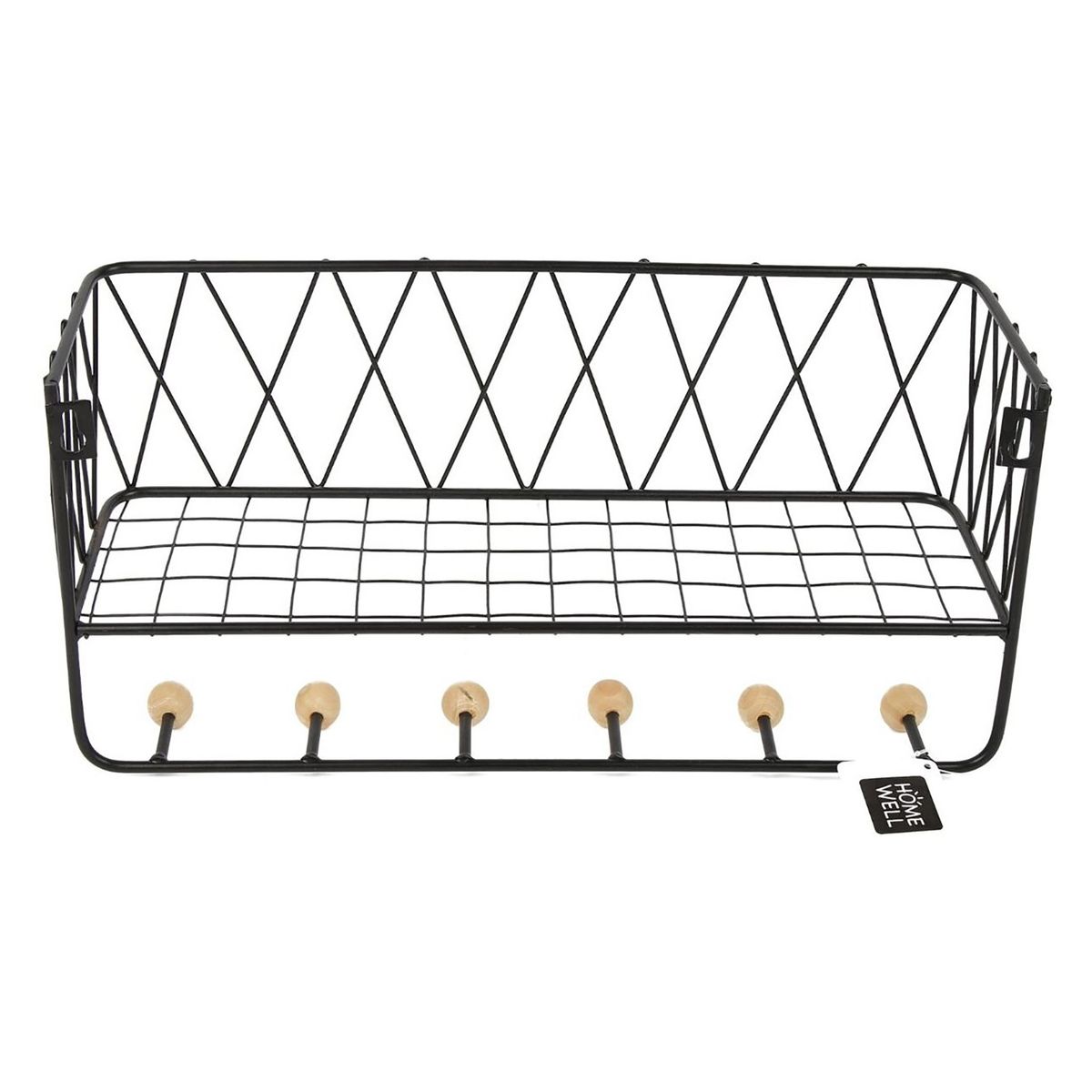 HOMEWELL - Repisa Metal Negro 35.5X16.5X12Cm