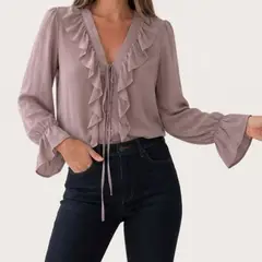 ARRAKASTA - Blusa de gasa semitransparente S-M y L