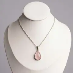 GENERICO - Collar Gota Cuarzo Rosa | Colgante Piedra Rosa Mare Rosato