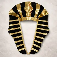 GENERICO - Tocado Faraón Egipcio Dorado Negro Para Halloween Fiesta