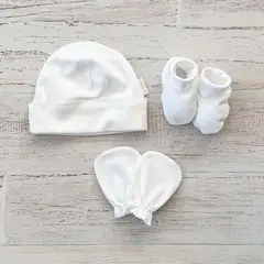 WAWA BABY DESIGN - Ajuar x 3 Picot Blanco Recién Nacido Algodón Pima