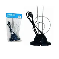 GENERICO - Pack 2 Antena TV Interior con Base y Cable Coaxial