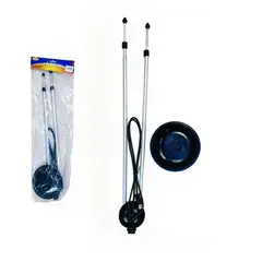 GENERICO - Pack 2 Antena TV Interior Telescópica 2 Varillas con Base Magnética