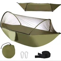 GENERICO - HAMACA CAMPING CON MOSQUITERO VERDE