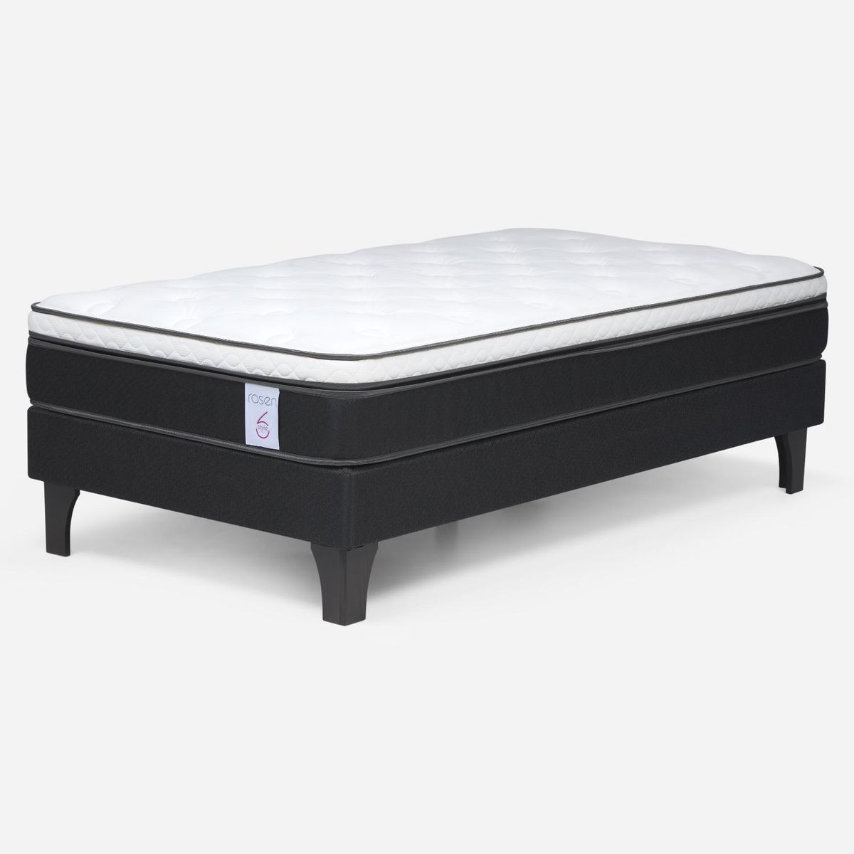 ROSEN - Cama Europea New Style 6 1.5 Plazas x 2.00 mt  + Respaldo + 1 Velador Rosen