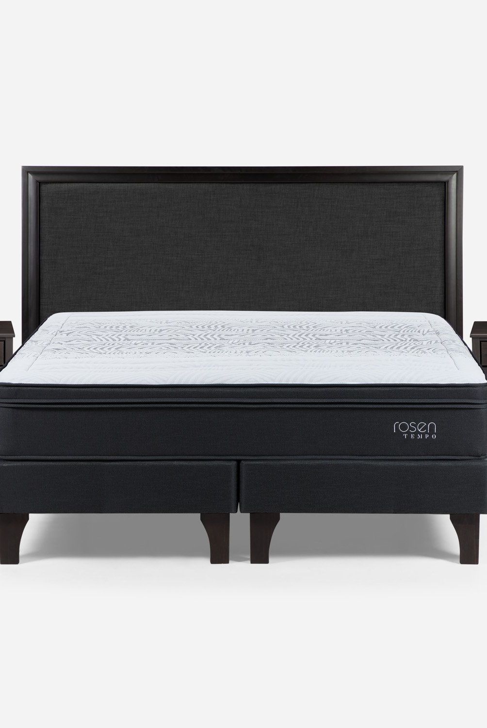 ROSEN - Cama Europea King Tempo + Respaldo + 2 Veladores Rosen