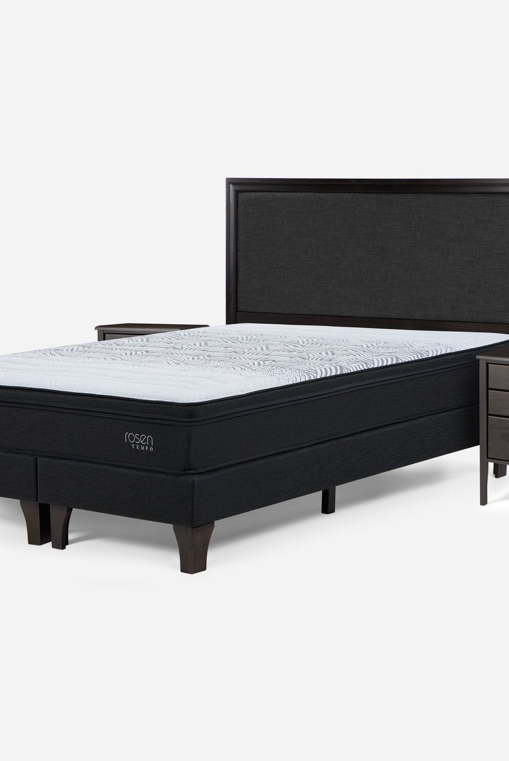 ROSEN - Cama Europea King Tempo + Respaldo + 2 Veladores Rosen