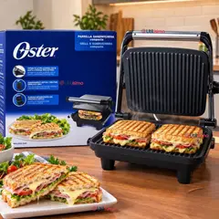 OSTER - Plancha panini Oster® Tostadora Antiadherente compacta CKSTPA2880