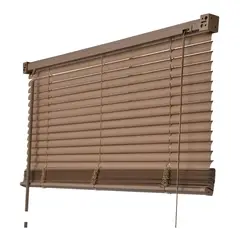 GENERICO - Persiana Horizontal de PVC 120x165 cm Taupe con Cordel y Varilla
