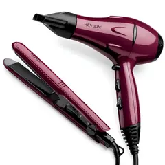 REVLON - Combo Secador 2000W + Plancha Alisadora Cerámica