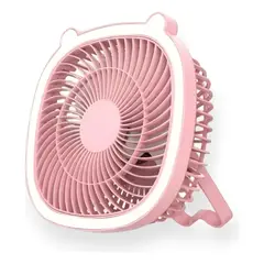 GENERICO - Ventilador de Escritorio USB con Luz LED y Resistencia al Agua