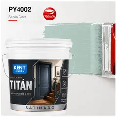 KENT - Pintura Esmalte al Agua Satinado Titán Alta resistencia - Puertas y ventanas - 16L - Salvia Clara