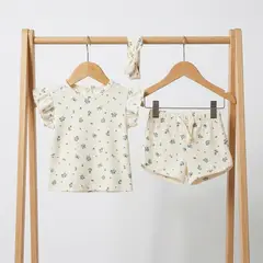 GENERAC - Conjunto Para Niña De Polera Y Short + Diadema 3 Prendas Primavera Verano