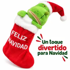 GENERICO - Bota Navideña Peluche Personaje Verde GRINCH Con Música Sonido