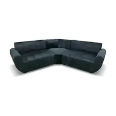 MEXX MUEBLES - Sofá Secciónal Florencia felpa negro 5 cuerpos